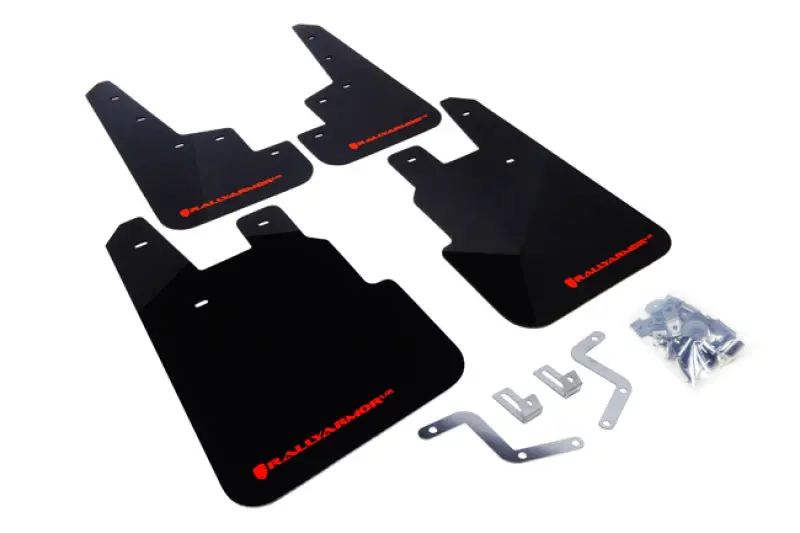 Rally Armor Black Mud Flaps For 2014+ Subaru Forester – Custom-Fit, Red Logo Detailing 1