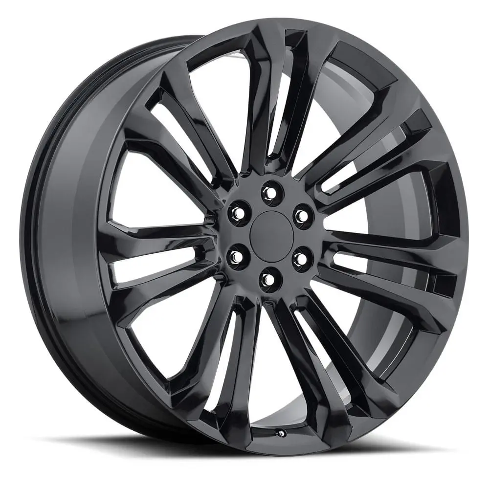 22X9 Gloss Black Gmc Style Wheels (Fr55, 6X139.7, +24 Offset) 1