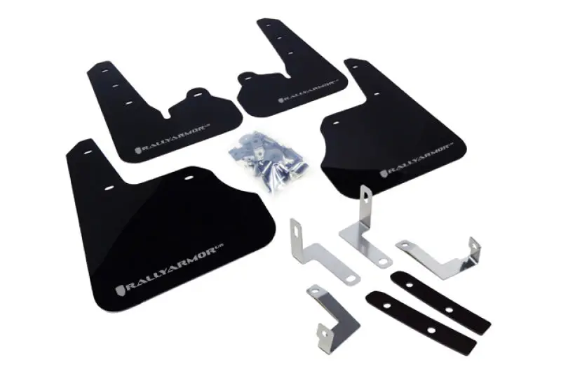 Rally Armor Ur-Series Black Mud Flaps For 2012+ Subaru Impreza – Hatchback & Sedan, Silver Logo Accent 1