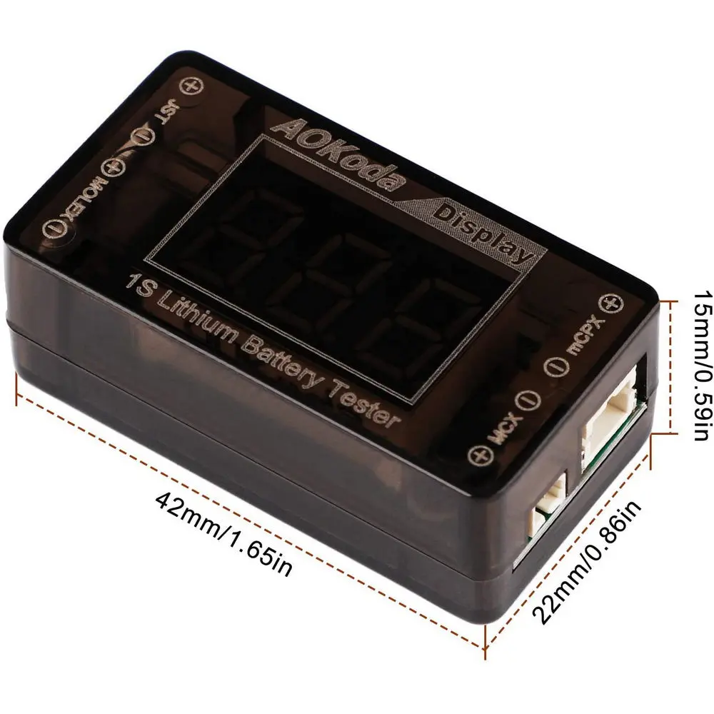 Aok-041 1S Lipo Battery Voltage Checker Tester 1