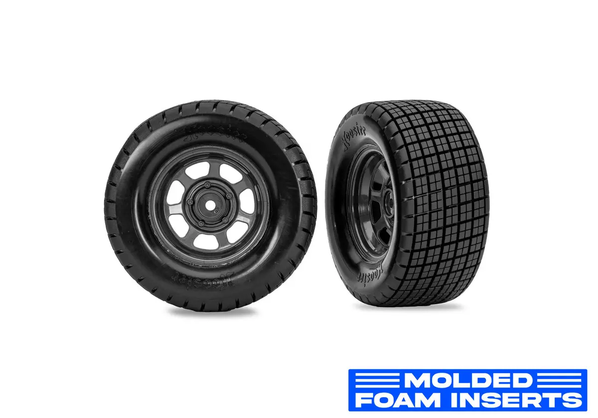 Dirt Oval Gray Rear Wheels W/ Hoosier Tires (2) 10474R 1