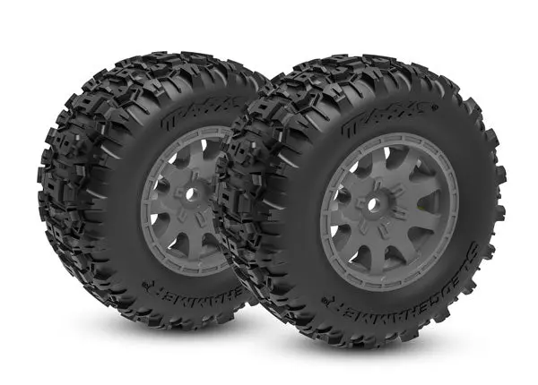 Sledgehammer Tires Assembled Inserts & Charcoal Gray Wheels Dual Profile (2) Front 10771-Gray 1