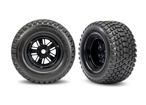 Tires & Wheels Gravix Tires Assembled Dual Profile Pro Scale® Sand Car Black Wheels Rear (1 Right & 1 Left) 10947 1