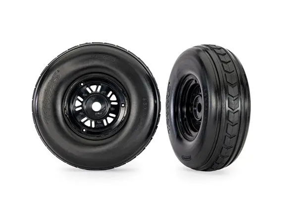Tires & Wheels Assembled Dual Profile Pro Scale® Sand Car Black Wheels Front (1 Right & 1 Left) 10972 1
