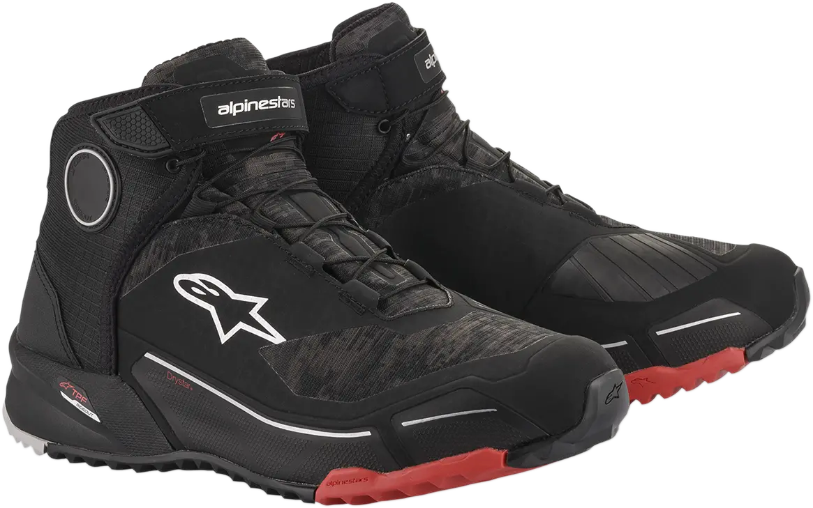 Alpinestars Cr-X Drystar Motorcycle Shoes – Black Camo/Red, Us Size 9 1