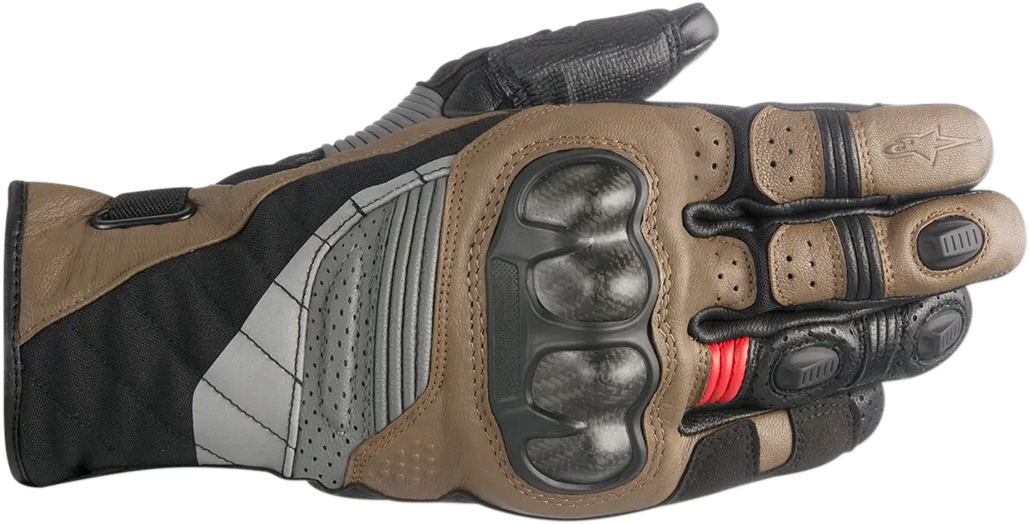 Alpinestars Belize Drystar Motorcycle Gloves – Black/Brown/Red, Size 2Xl 1