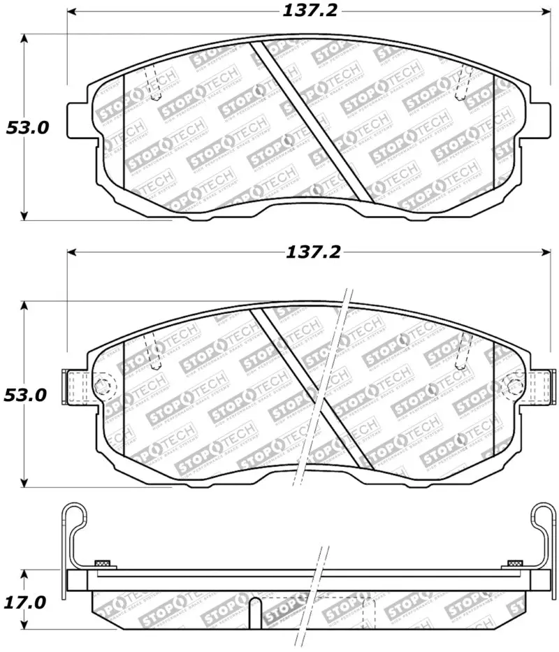 Stoptech Street Touring Front Brake Pads For Nissan 350Z, G35 & G35X (2002–2005) 1