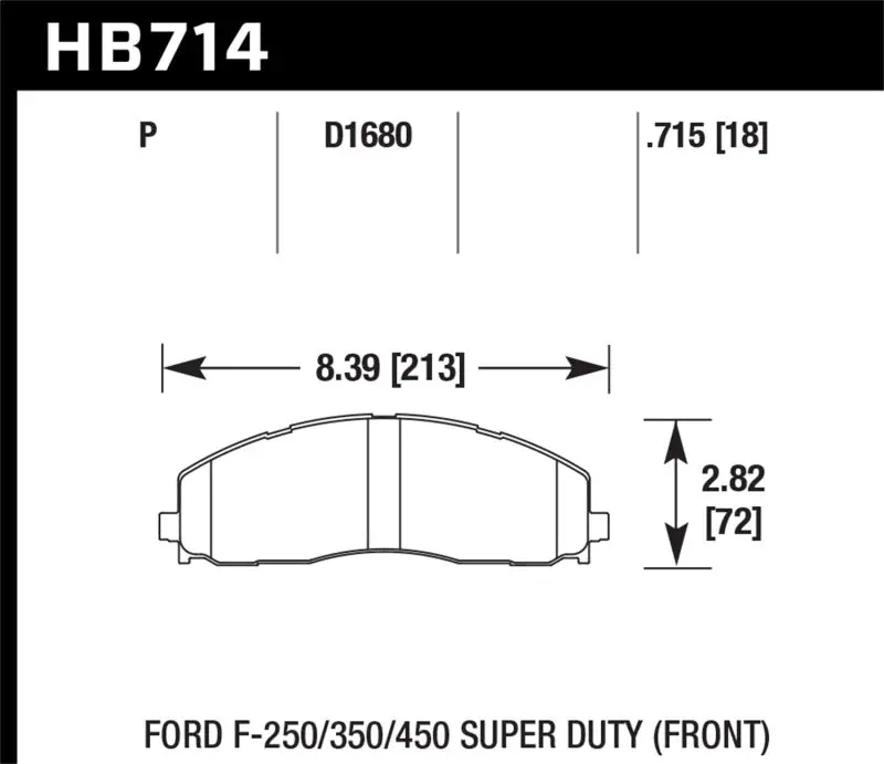 Hawk Front Brake Pads For 2015 Ford Super Duty F-250/F-350/F-450 – Heavy-Duty Stopping Power 1