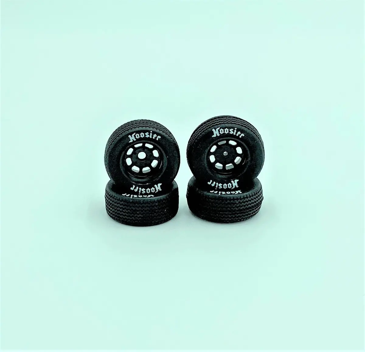1Rc Racing Fr/Rr Tires And Black Wheels For 1/18 Modfied (4) 1