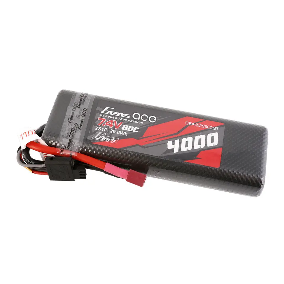 Gens Ace G-Tech 4000Mah 7.4V 60C 2S1p Hardcase Lipo Battery Pack 8# With Deans Plug 1