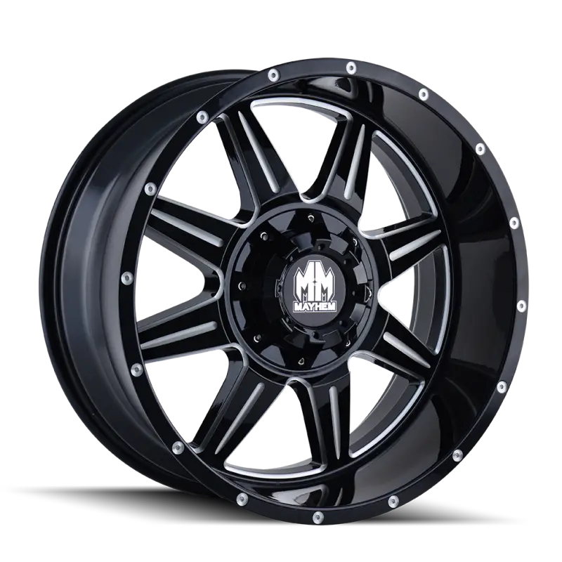 Mayhem Monstir 18X9 Black Wheel – 5X150, Zero Offset, 110Mm Hub Bore, Milled Spokes 1