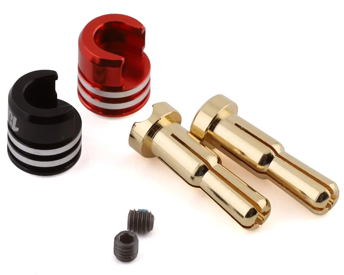 1Up Racing Heatsink Bullet Plug Grips W/4-5Mm Bullets (Black/Red) 1Up190437 1