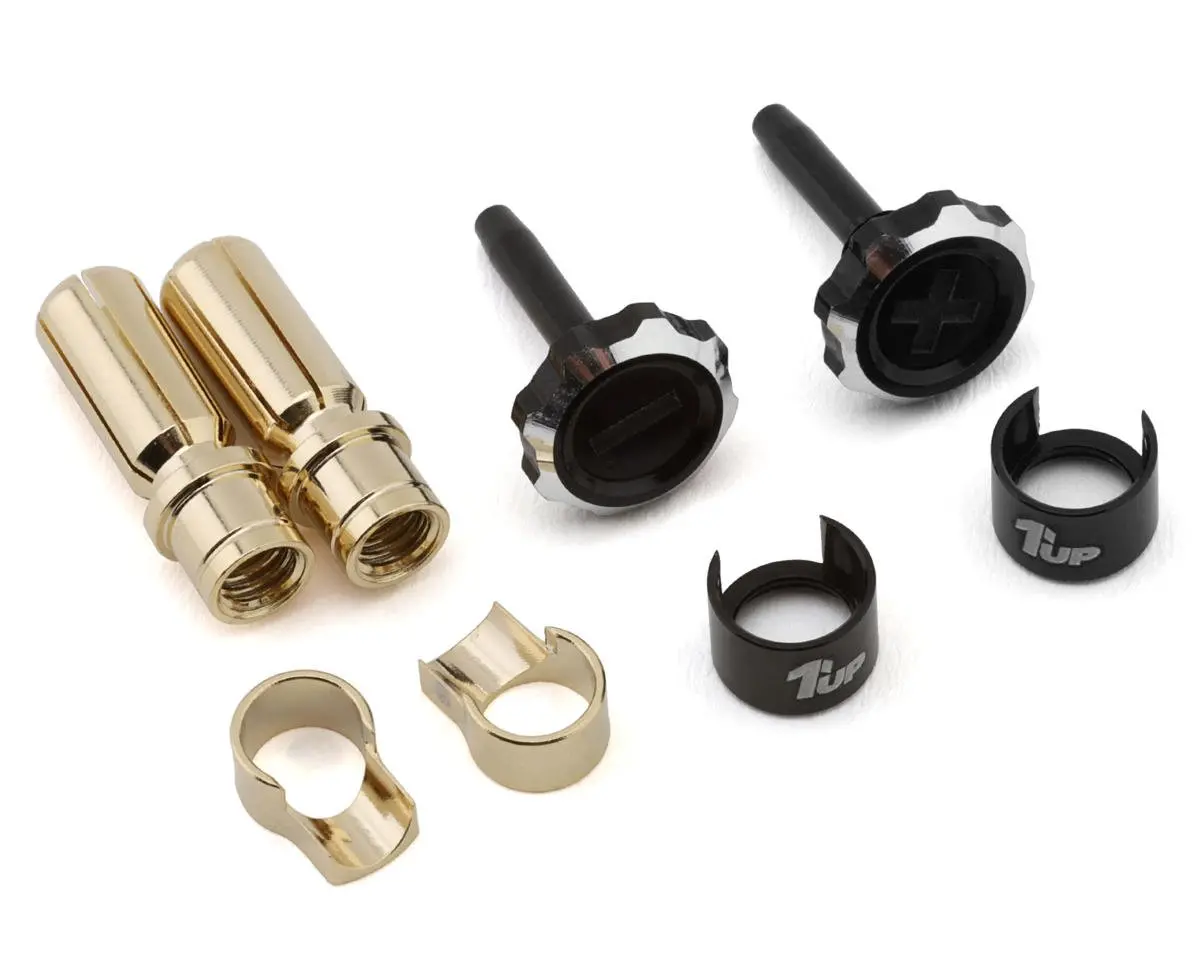 1Up Racing "Lockdown" Adjustable Bullet Plug Grips W/5Mm Bullets 1