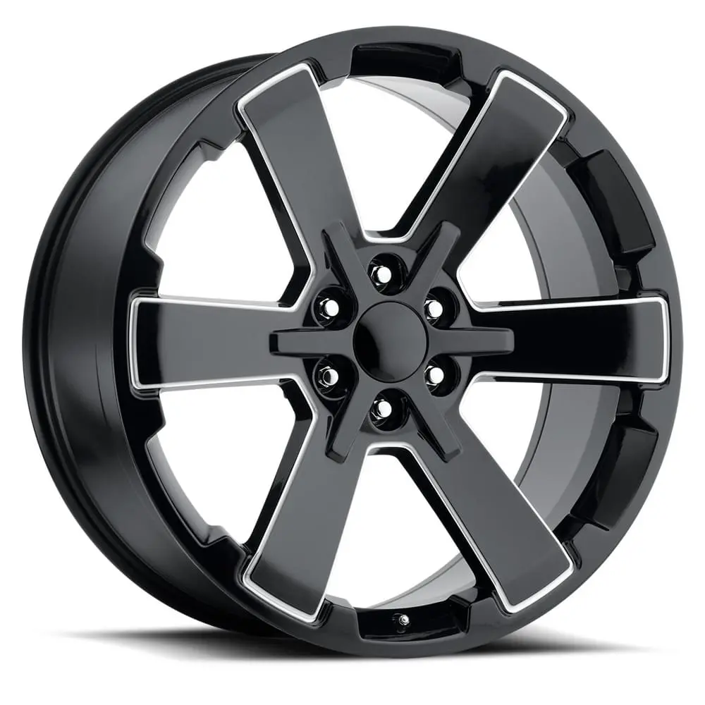 22X9 Gloss Black Ball Milled Wheels For Gmc (Fr45 Dual Six Star Style) 1