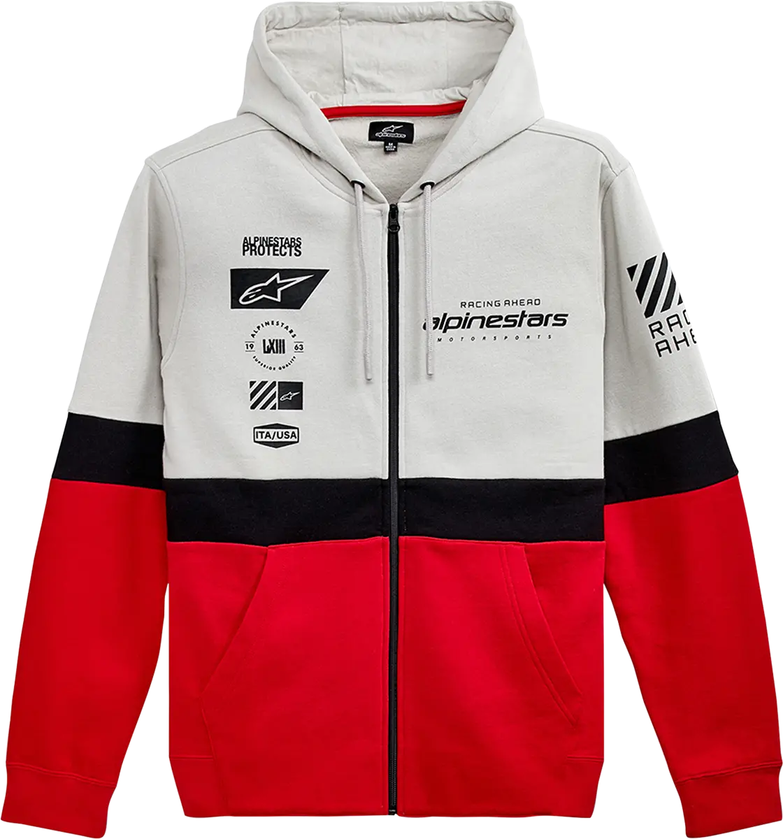Alpinestars Position Zip Hoodie In Silver/Black/Red, Size Xl (Model 1212530221096Xl) 1