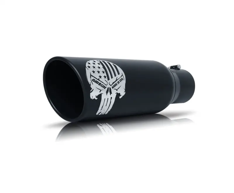 Gibson Patriot Skull Exhaust Tip – 6" Od, 3.5" Inlet, 18" Length, Black Ceramic Coating 1