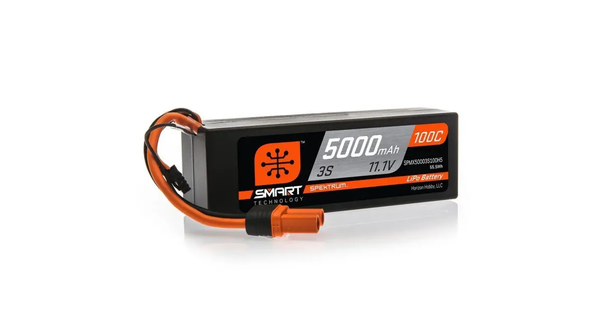 Spektrum 5000Mah 3S 11.1V 100C Smart Lipo Hardcase Ic5 Spmx50003s100h5 1
