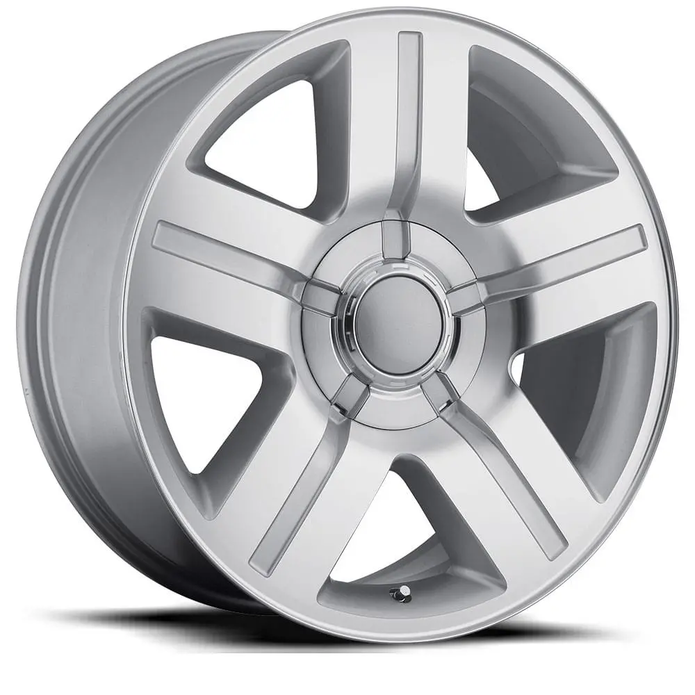 22X9 Silver Machined Face Silverado Wheels (Fr37, 6X139.7, +31 Offset) 1
