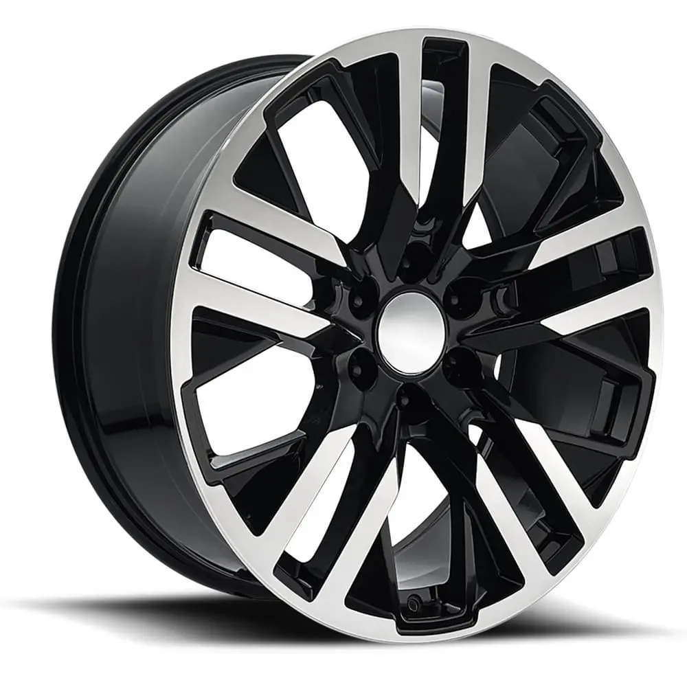 22X9 Gloss Black Machined Face Gmc Carbonpro Style Wheels (Fr96, 6X139.7, +28 Offset) 1