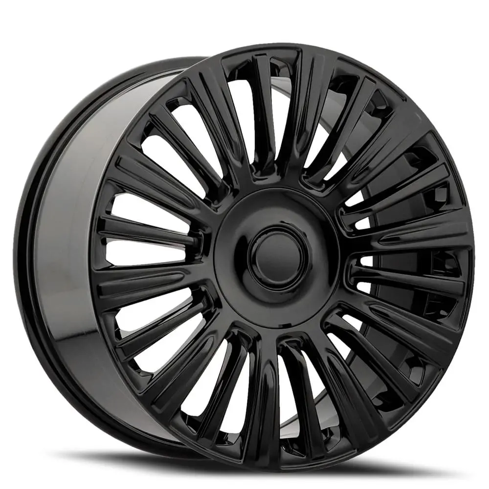 22X9 Gloss Black Escalade Platinum Style Wheels (Fr91, 6X139.7, +28 Offset) 1