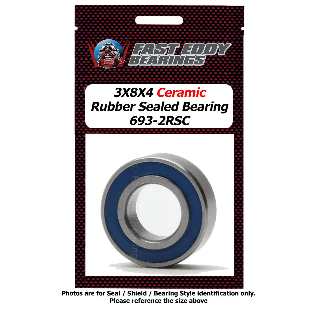 Fasteddy 3X8x4 Ceramic Rubber Sealed Bearing 693-2Rsc 1 Bearing Tfe8369 1