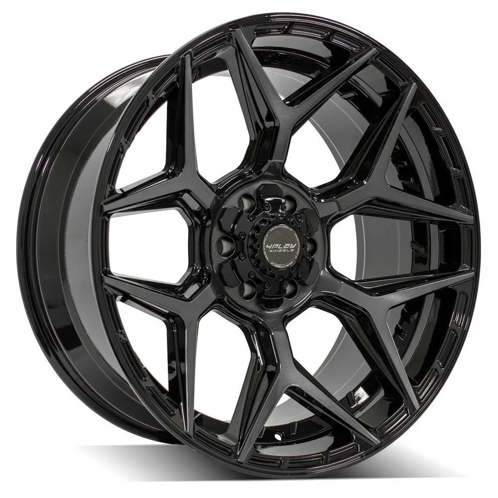 22x10 Gloss Black Alloy Wheels with Brushed Face and Tinted Clear Coating – 6x135mm / 6x5.5" Fitment for Ford Expedition (2003–2023)