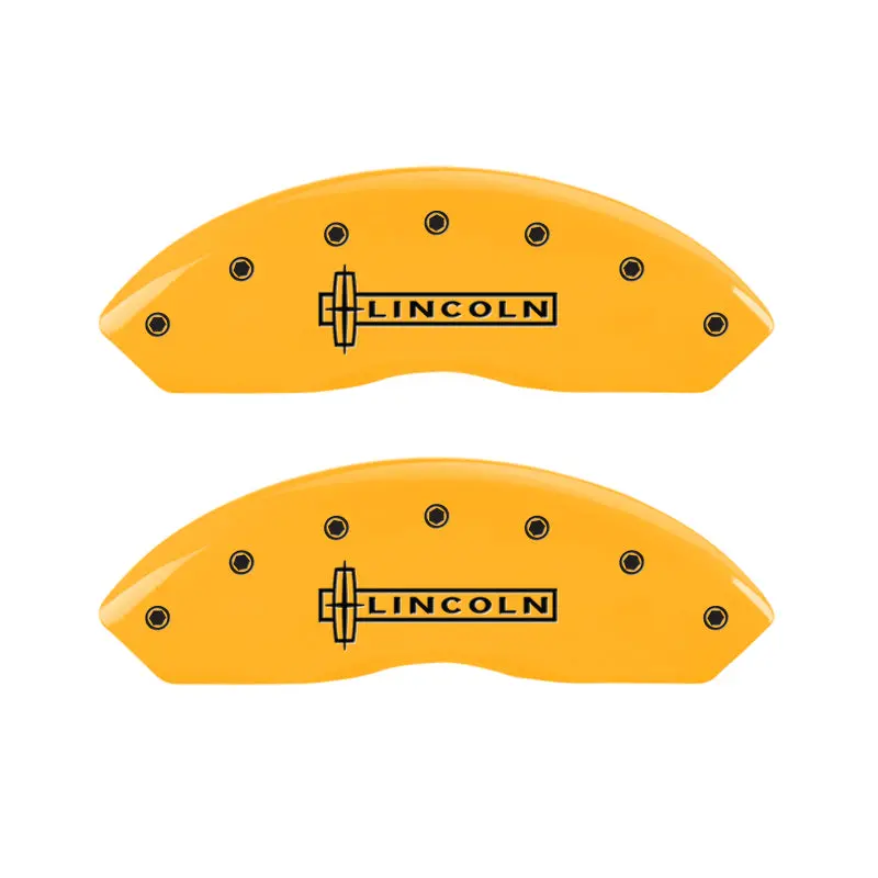 Mgp Engraved Caliper Covers – Front & Rear, Yellow Finish With Lincoln Star Logo 1