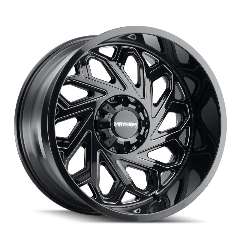 Mayhem Essex Forged Wheel – 20X12 Inches, -51Mm Offset, 8X170 Bolt Pattern, 125.2Mm Hub Bore, Black With Milled Spokes 1