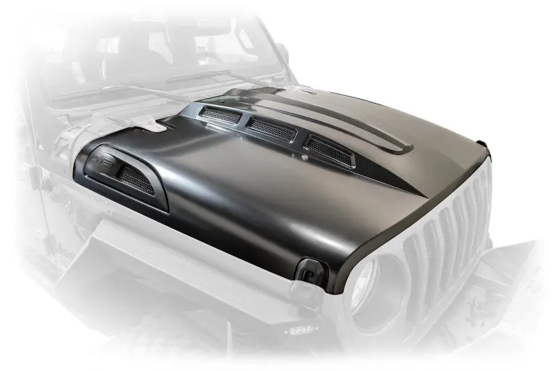 Dv8 Offroad Heat-Dispersion Hood For 2018+ Jeep Jl – Primer Black Finish 1