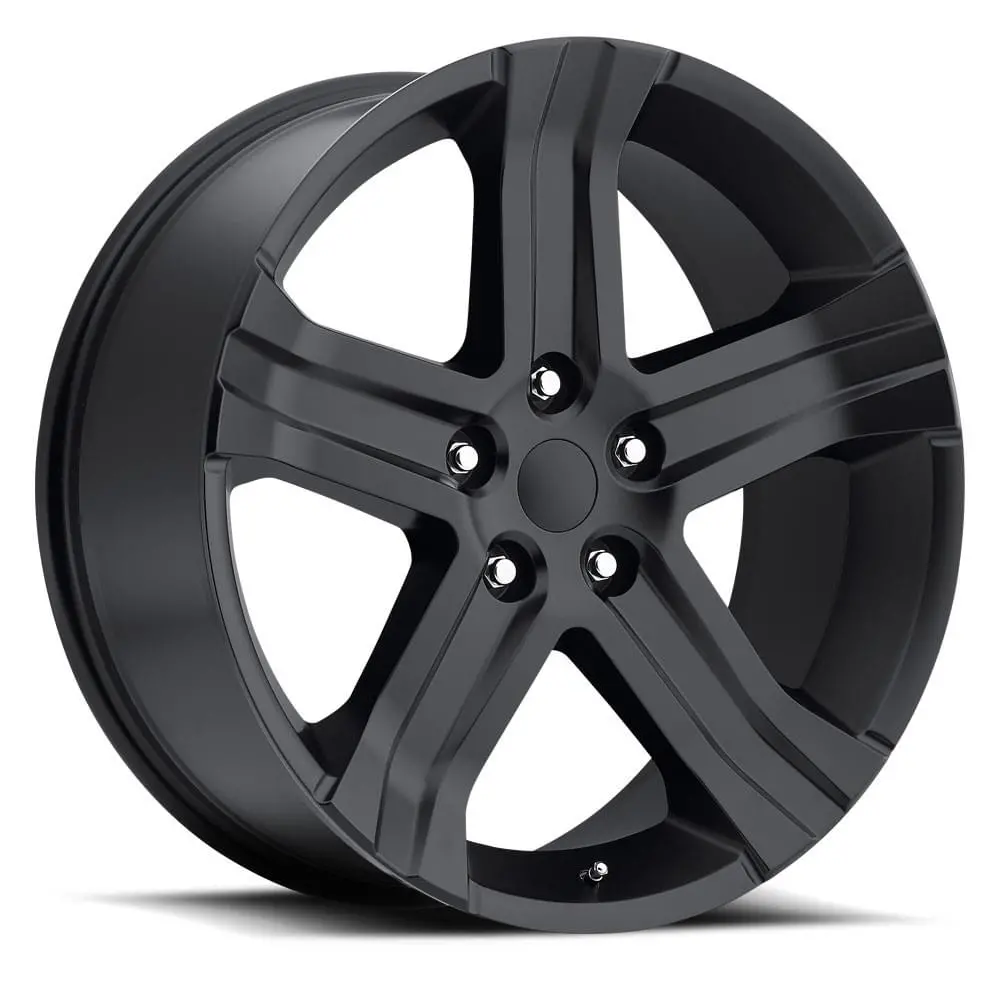 24X10 Satin Black Hellcat Style Replica Wheel (Fr77, 5X5.5, +25 Offset) For Dodge Ram 1