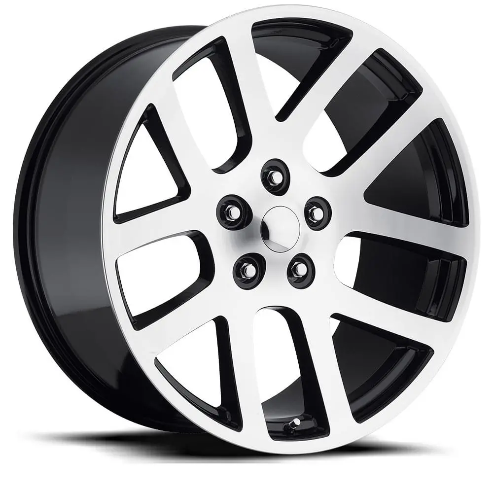 24X10 Gloss Black Machined Face Dodge Ram Srt-10 Style Wheels (Fr60, 5X139.7, +25 Offset) 1