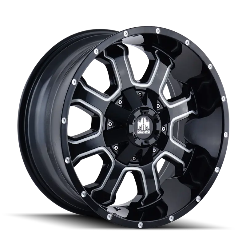 Mayhem Fierce Gloss Black Machined Spoke Wheel – 18X9, 5X114.3, +18Mm Offset, 87Mm Hub 1