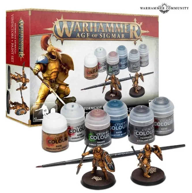 Warhammer Age Of Sigmar: Stormcast Eternals Vindictor Paint Set 1