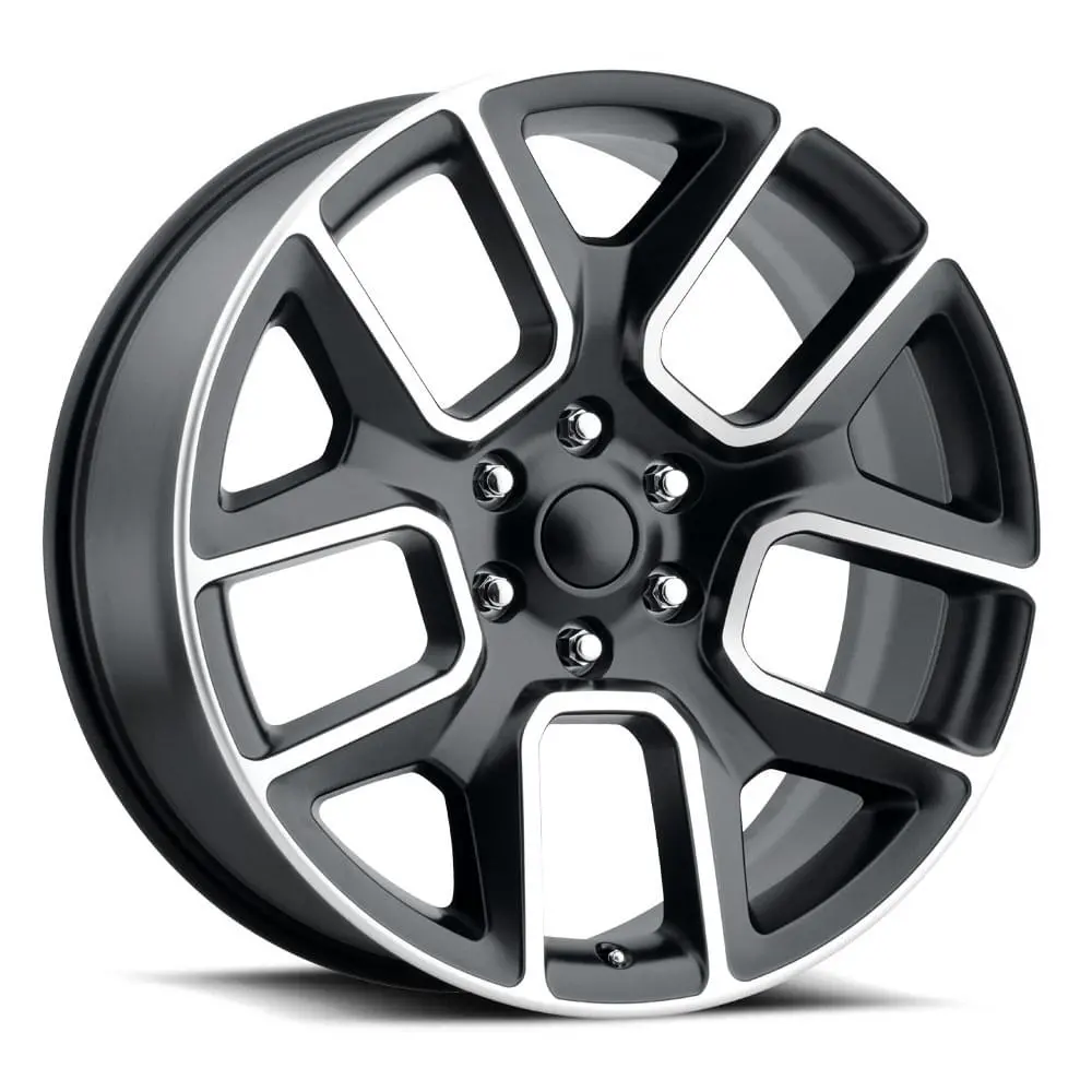 24X10 Satin Black Machined Face Ram 1500 Style Wheels (Fr76, 5X139.7, +25 Offset) 1