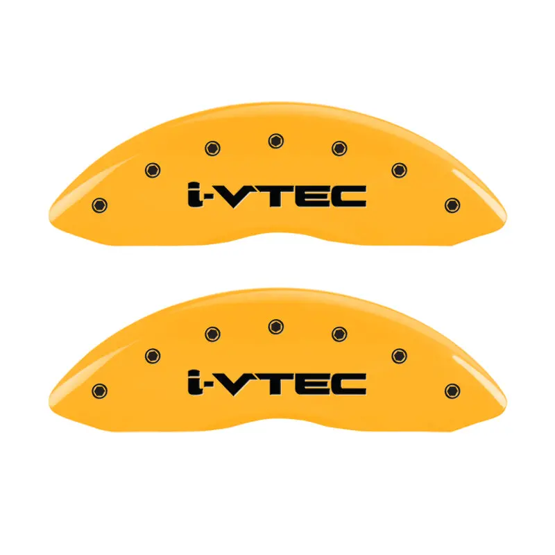Mgp I-Vtec Caliper Covers – Engraved Front & Rear, Yellow Finish With Black Chrome Accents 1
