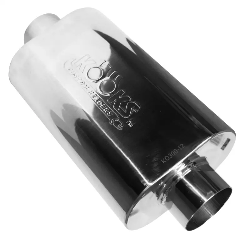 Kooks Universal 3-Inch Oval Center/Center Muffler – 4" X 8" X 12" Dimensions 1