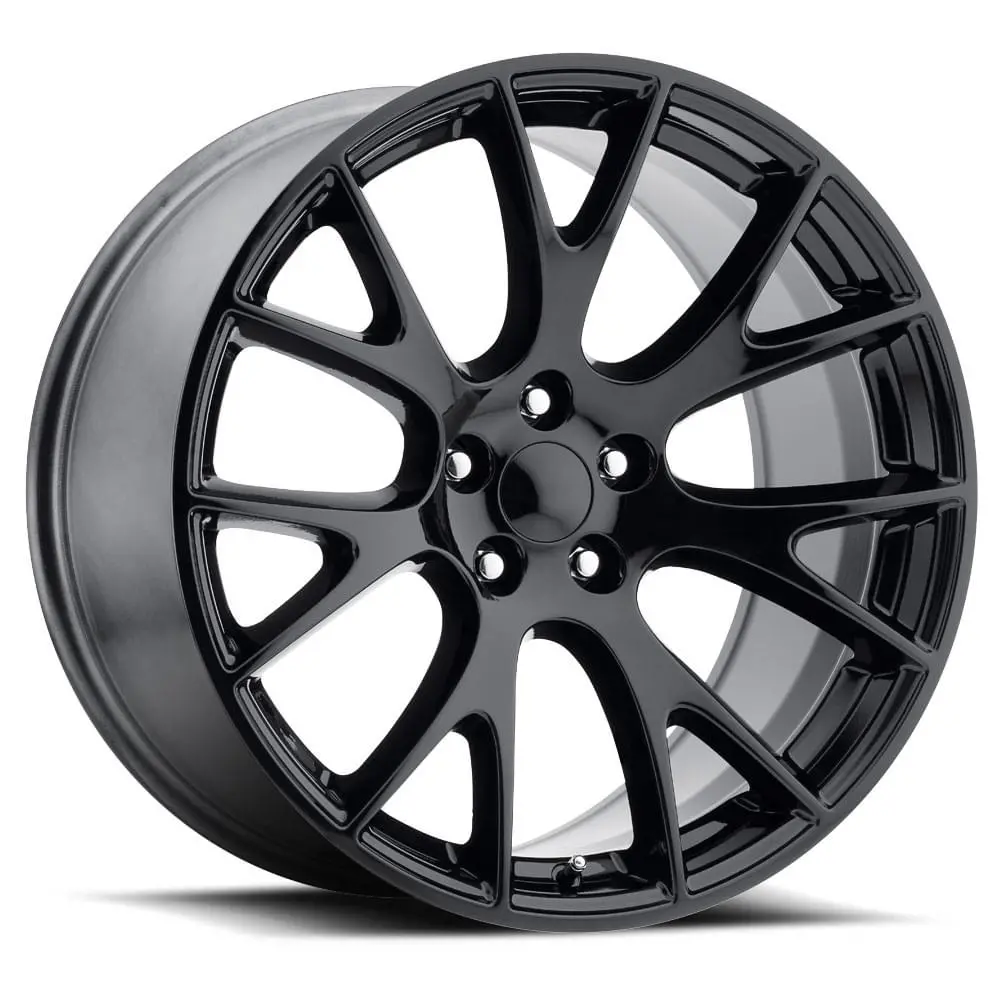 20-Inch Gloss Black Hellcat-Inspired Alloy Wheels – 10.5J Width, 5x115 Bolt Pattern, +25mm Offset