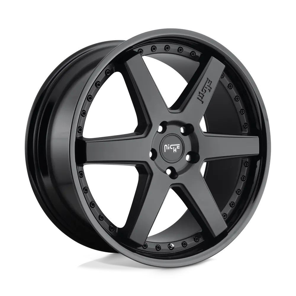 18x8.5-Inch Gloss Black & Matte Black Two-Tone Alloy Wheel – 35mm Offset, Single Piece