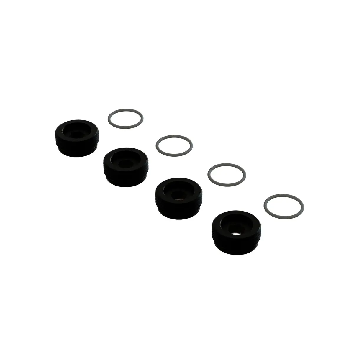 Arrma Aluminum Front Hub Nut Black Inc. O-Rings (4) Ara330775 1