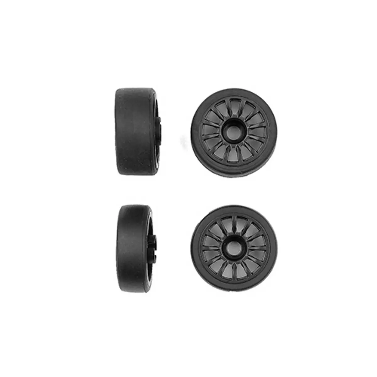 Associated Sr27 12-Spoke Wheel & Tire Set, 1/27 Team Associated Sr27 21820 1