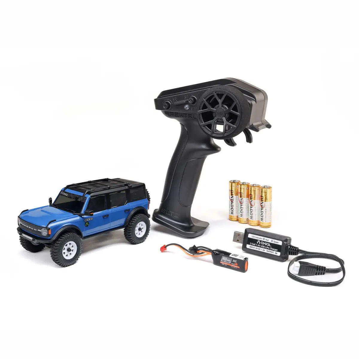 1/30 Scx30 Ford Bronco 4X4 Rtr Brushed Rock Crawler (Battery & Charger Included) Axi-2048 1