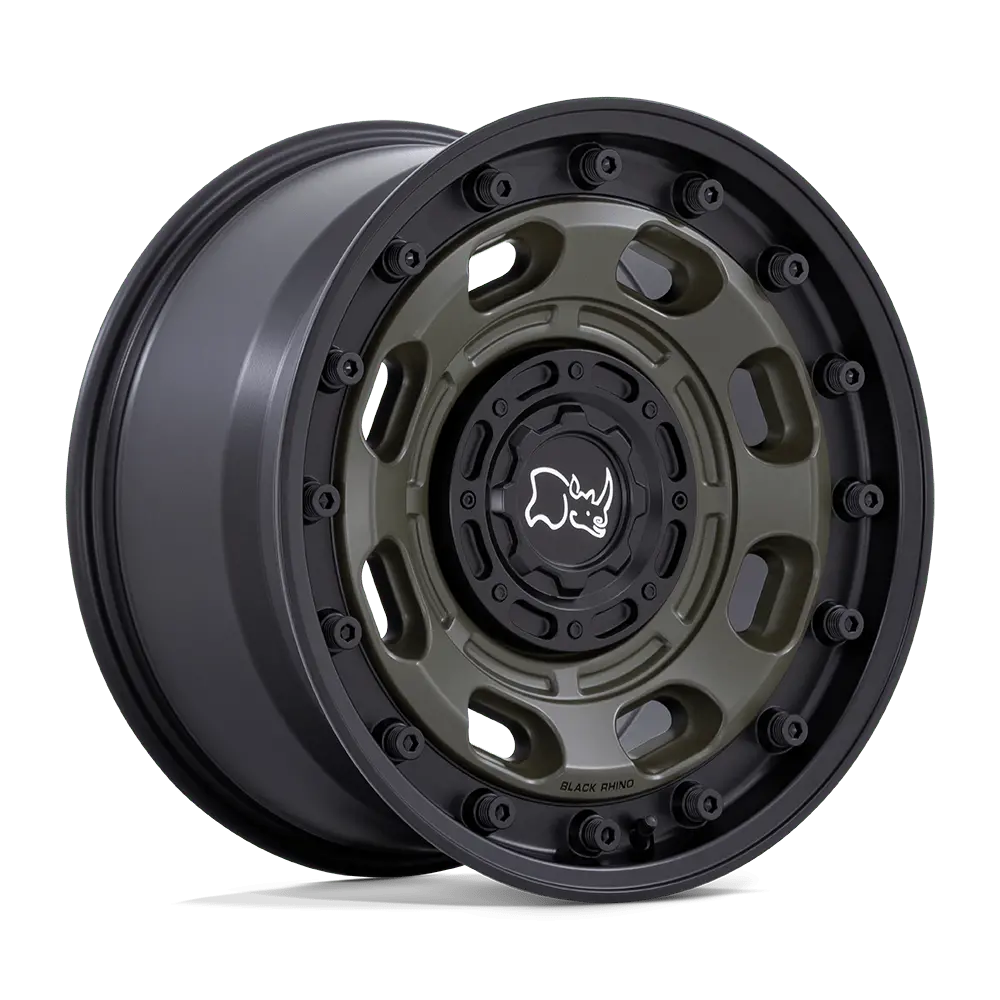 17X8 Olive Drab Green With Black Lip 38Mm Black Rhino Wheel 1