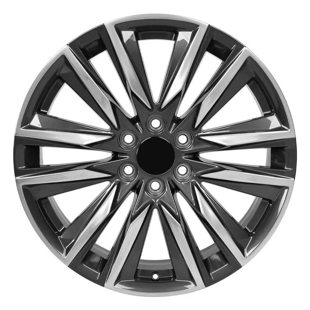 22X9 Replica Wheel Ca91 Fits Cadillac Escalade - Gunmetal With Polished Face 1