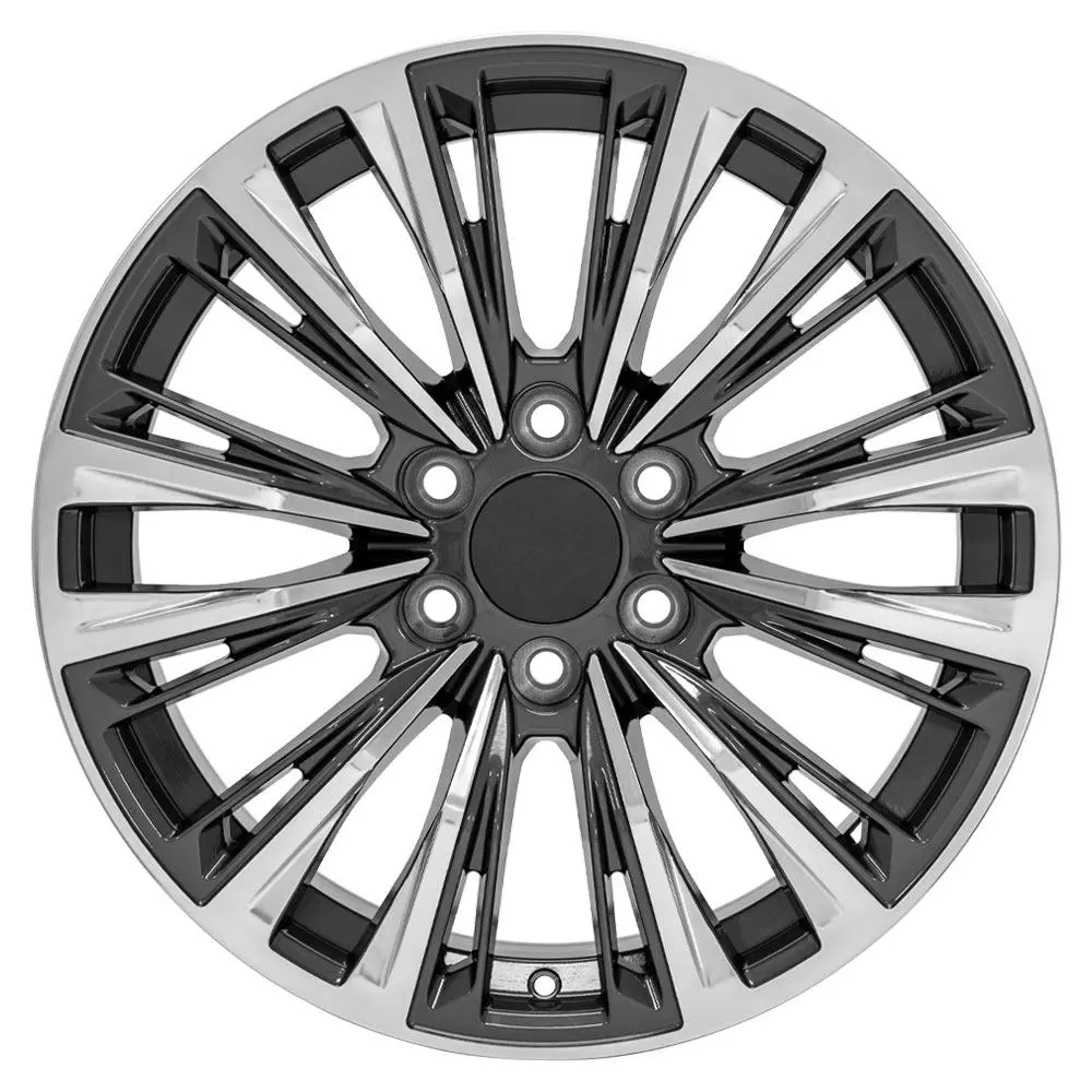 20X9 Replica Wheel Ca93 Fits Cadillac Escalade - Gunmetal With Polished Face 1