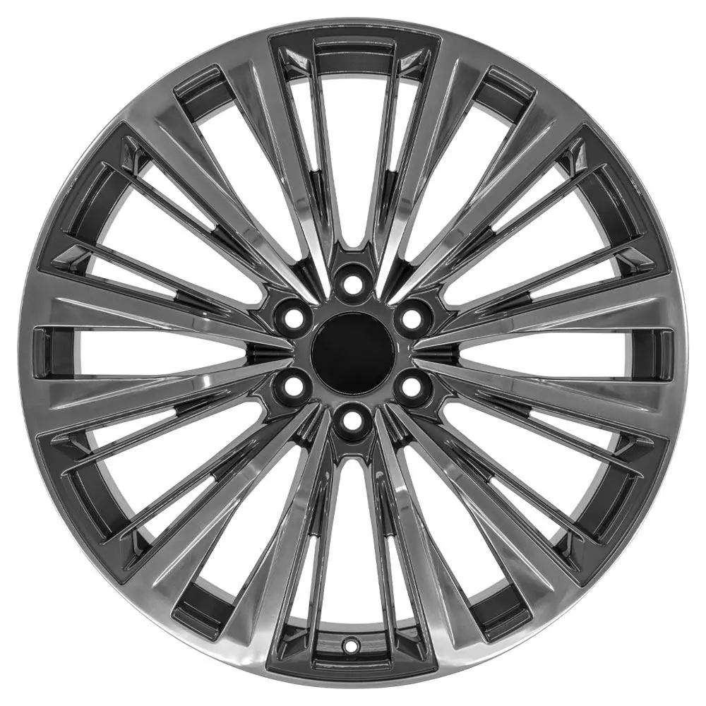 24X10 Replica Wheel Ca93 Fits Cadillac Escalade - Gunmetal With Polished Face 1