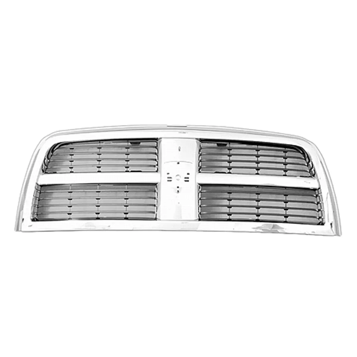 Front Grille — Black Textured Bars With Chrome Frame | Plastic | Oem Replacement Fitment 1