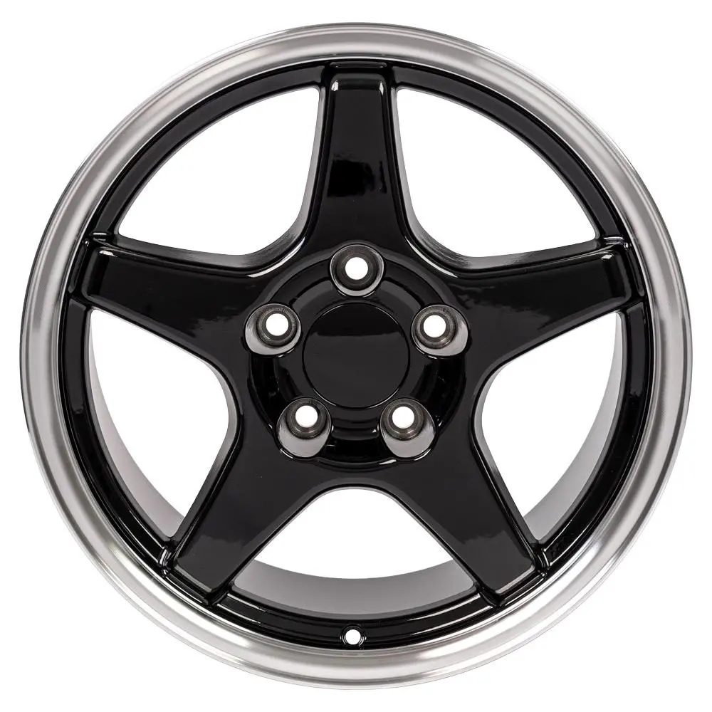 17" Replica Wheel Cv01 Fits Chevrolet Corvette - Zr1- Design Six With Lug Nuts |20 Black Lugs 12X1.5Mm For 1984 To 2019 Chevy Corvette 3/4" Hex Kit 1