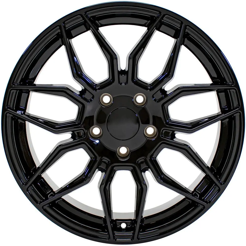 18X8.5 Replica Wheel Cv03c Fits Chevrolet C7 Corvette - Gloss Black 1