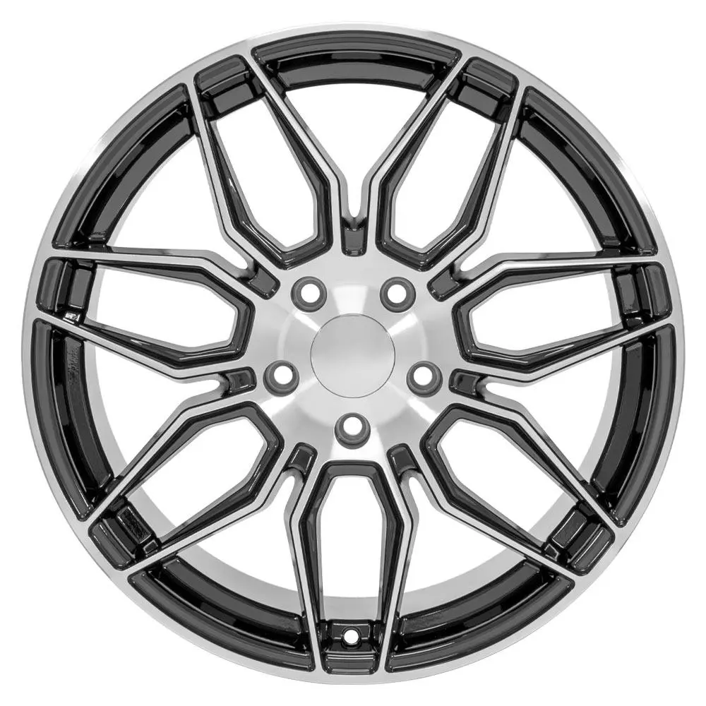 19X10 Replica Wheel Cv03c Fits Chevrolet C7 Corvette - Gunmetal Machined 1