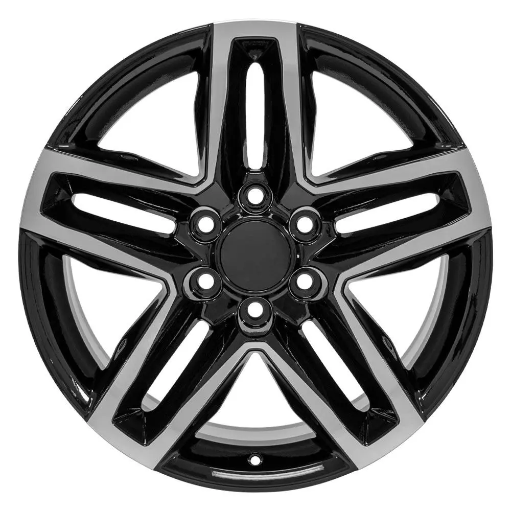 20X9 Replica Wheel Cv34b Fits Chevrolet Silverado 1500 - Black Machined 1